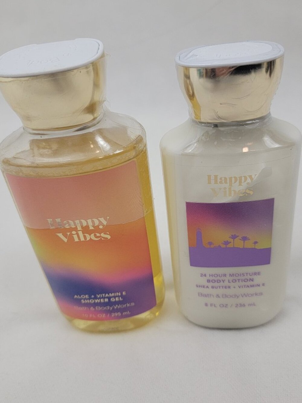 BATH & BODY WORKS Happy Vibes Shower Gel And Body Lotion Set Full Size Sealed